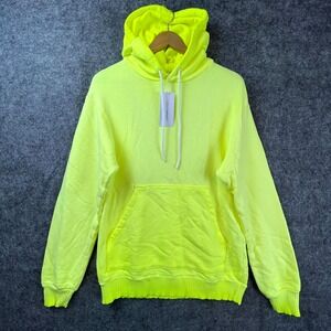 Cotton Citizen Hoodie Mens Small Neon Yellow Cotton Kangaroo Pocket